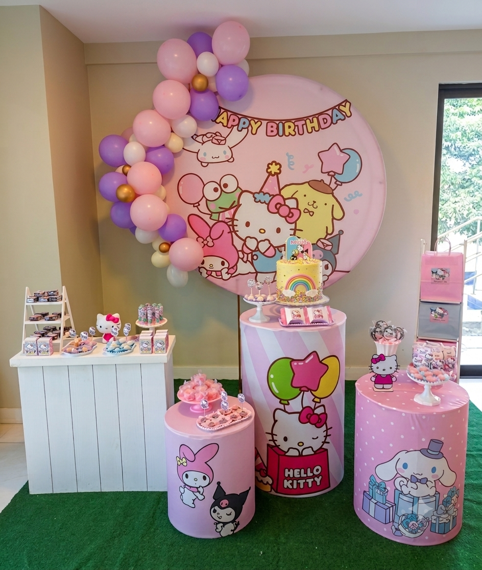 Kit de festa montado pela Pega Pegou
